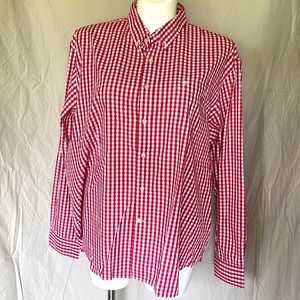 EUC Docker’s men’s button down gingham plaid long sleeved shirt